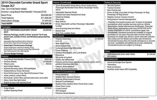 2019 Chevrolet Corvette Grand Sport