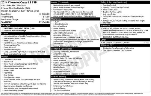 2014 Chevrolet Cruze LS