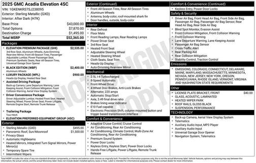 2025 GMC Acadia FWD Elevation