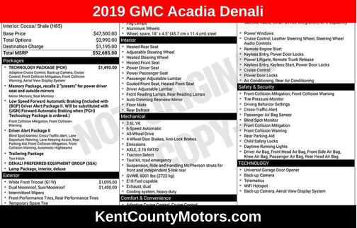 White Frost Tricoat 2019 GMC Acadia Denali