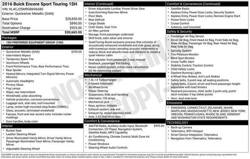 2016 Buick Encore Sport Touring