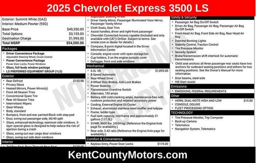 2025 Chevrolet Express 3500 RWD 3500 Extended Wheelbase LS