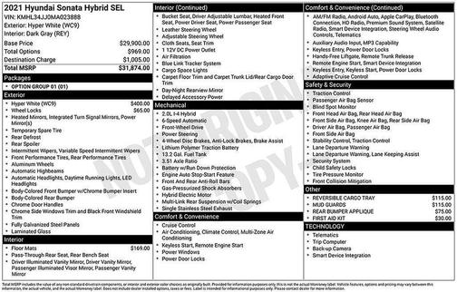 2021 Hyundai SONATA Hybrid SE
