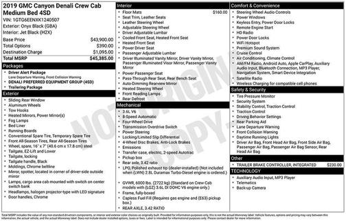 Onyx Black 2019 GMC Canyon Denali