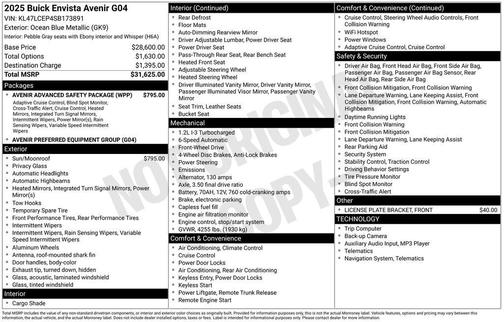 2025 Buick Envista Avenir FWD