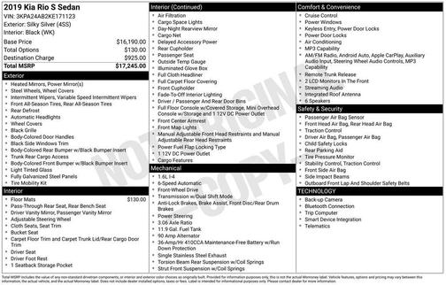 2019 Kia Rio S