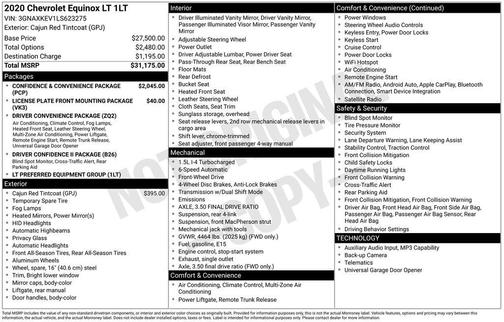 Cajun Red Tintcoat 2020 Chevrolet Equinox 1LT