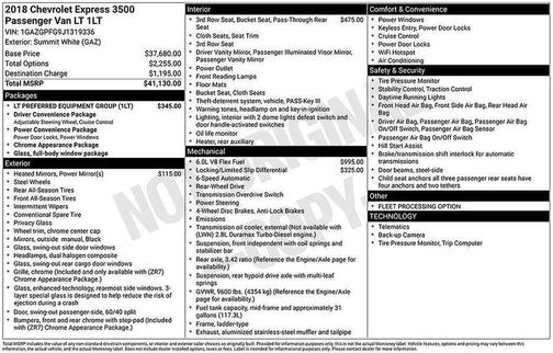 2018 Chevrolet Express 3500 LT