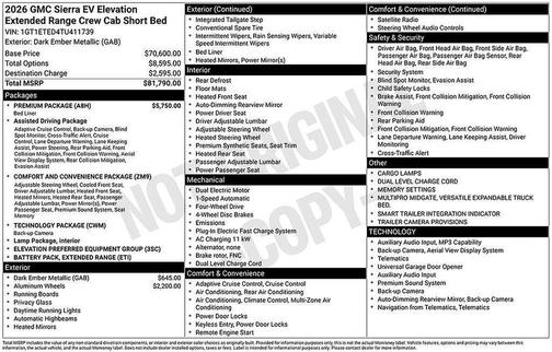 Dark Ember Metallic 2026 GMC Sierra EV Extended Range Elevation