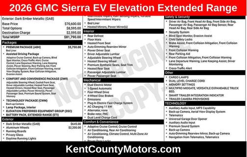Dark Ember Metallic 2026 GMC Sierra EV Extended Range Elevation