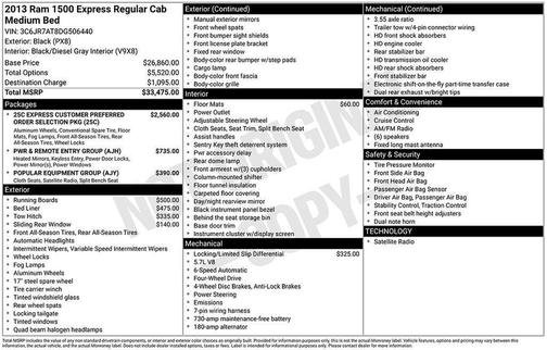 Black Clearcoat 2013 RAM 1500 Tradesman/Express