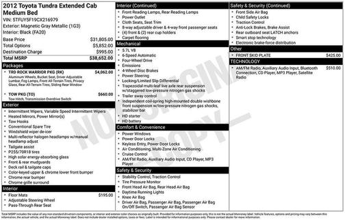 2012 Toyota Tundra Grade