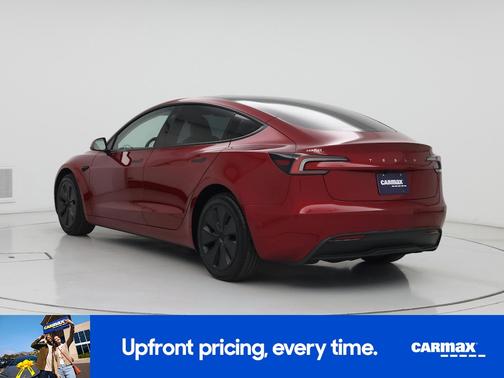 Red 2025 Tesla Model 3 Long Range