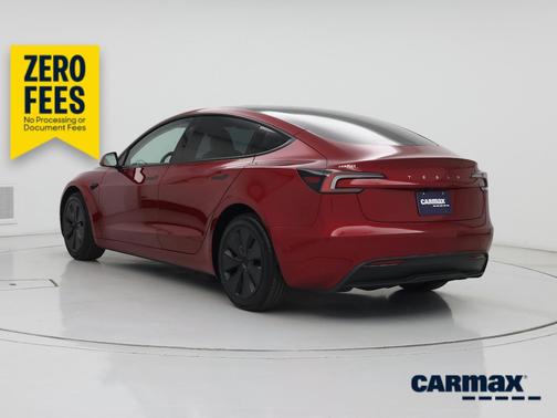 Red 2025 Tesla Model 3 Long Range