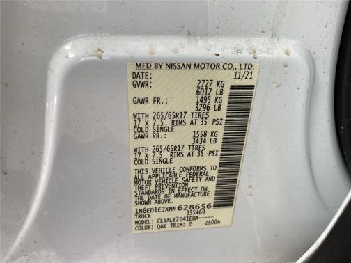 2022 Nissan Frontier SV