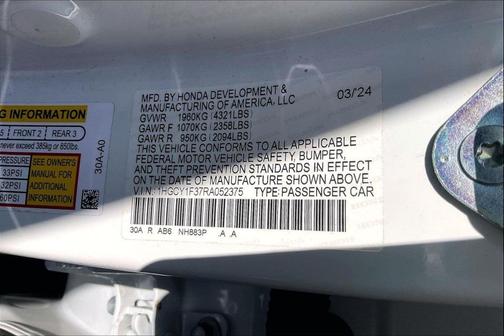 2024 Honda Accord EX 1.5T