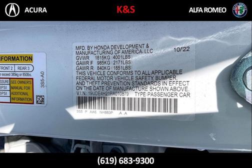 Platinum White Pearl 2023 Acura Integra