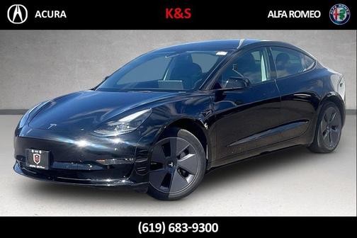 Solid Black 2022 Tesla Model 3 Long Range