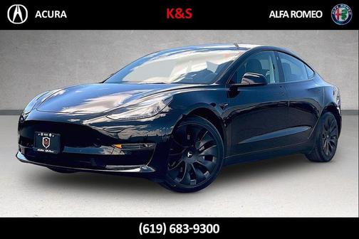 Solid Black 2022 Tesla Model 3 Long Range