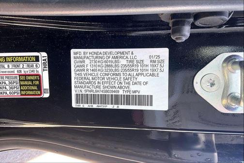 Crystal Black Pearl 2025 Honda Odyssey Sport-L