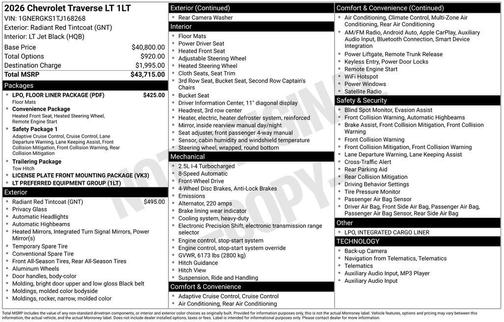 2026 Chevrolet Traverse LT
