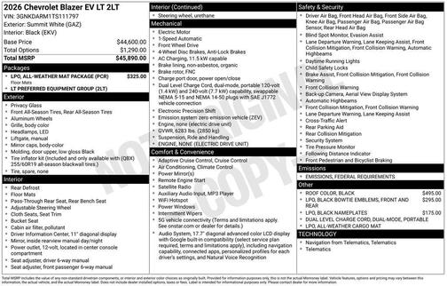 2026 Chevrolet Blazer EV AWD LT