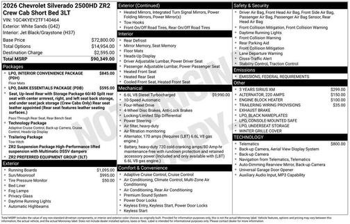 2026 Chevrolet Silverado 2500 ZR2