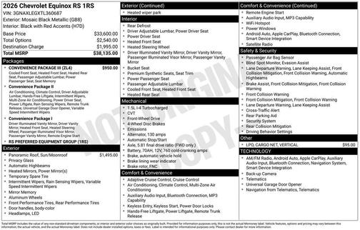 2026 Chevrolet Equinox FWD RS