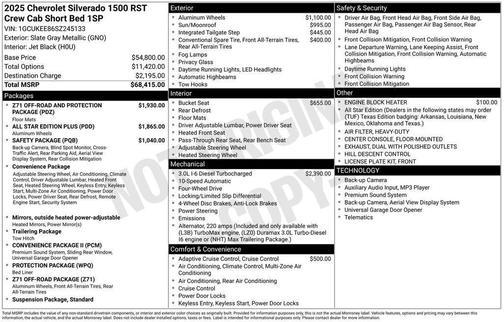 Slate Gray Metallic 2025 Chevrolet Silverado 1500 RST