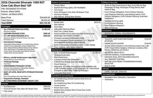 2026 Chevrolet Silverado 1500 RST