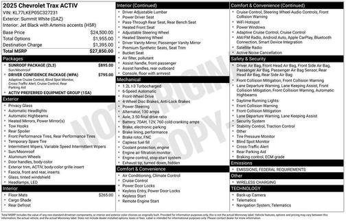 2025 Chevrolet Trax FWD ACTIV