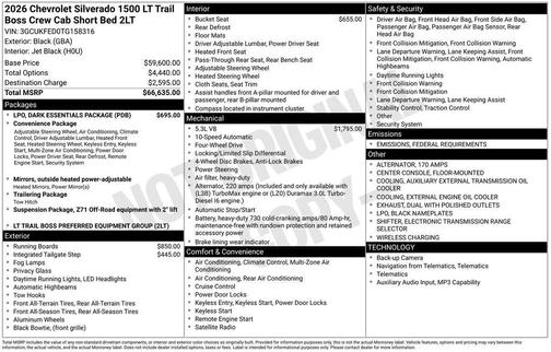 2026 Chevrolet Silverado 1500 LT Trail Boss