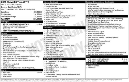 Cacti Green 2026 Chevrolet Trax FWD ACTIV