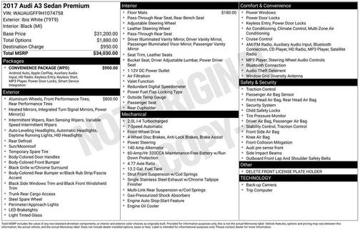 2017 Audi A3 2.0T Premium