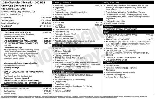 2026 Chevrolet Silverado 1500 RST