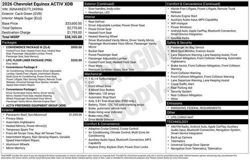 2026 Chevrolet Equinox FWD ACTIV