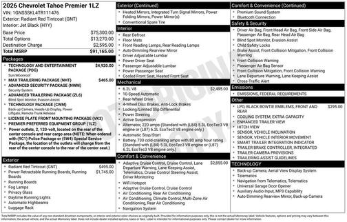 2026 Chevrolet Tahoe Premier