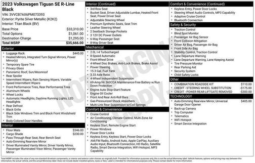 2023 Volkswagen Tiguan 2.0T SE R-Line Black