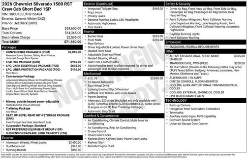 2026 Chevrolet Silverado 1500 RST