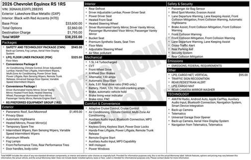 2026 Chevrolet Equinox FWD RS
