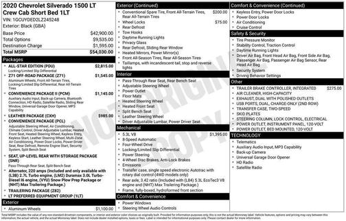 2020 Chevrolet Silverado 1500 LT