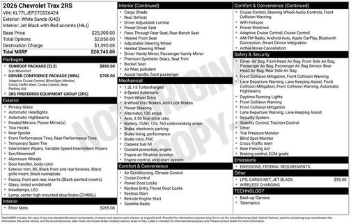 2026 Chevrolet Trax FWD 2RS