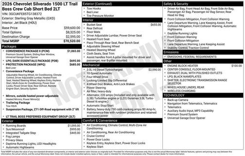 2026 Chevrolet Silverado 1500 LT Trail Boss