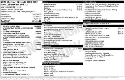 2025 Chevrolet Silverado 2500 LT