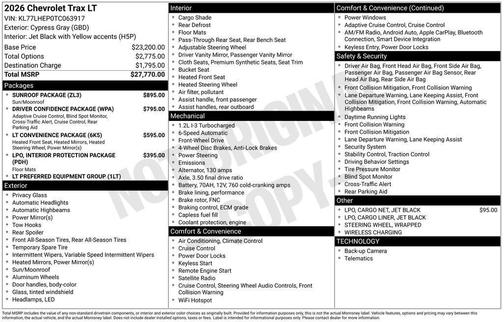 Cypress Gray 2026 Chevrolet Trax LT