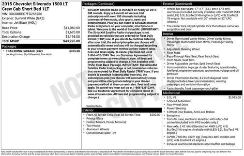 2015 Chevrolet Silverado 1500 1LT