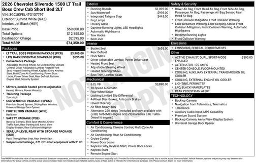 2026 Chevrolet Silverado 1500 LT Trail Boss