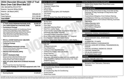 2026 Chevrolet Silverado 1500 LT Trail Boss