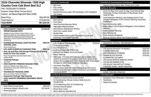 2026 Chevrolet Silverado 1500 High Country