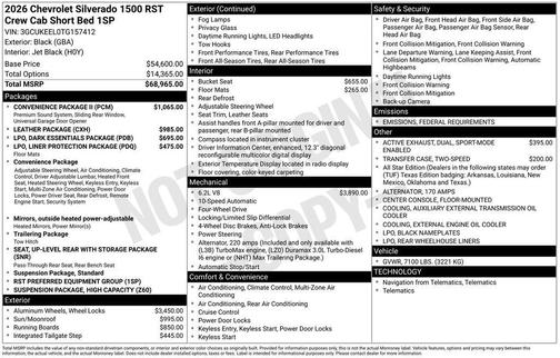 2026 Chevrolet Silverado 1500 RST